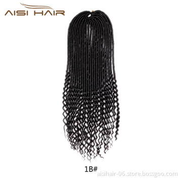 Aisi Hair Goddess Faux Locs Crochet Braids Hair Extensions Synthetic Curly End Faux Locks Braids Hairpieces for Black Women